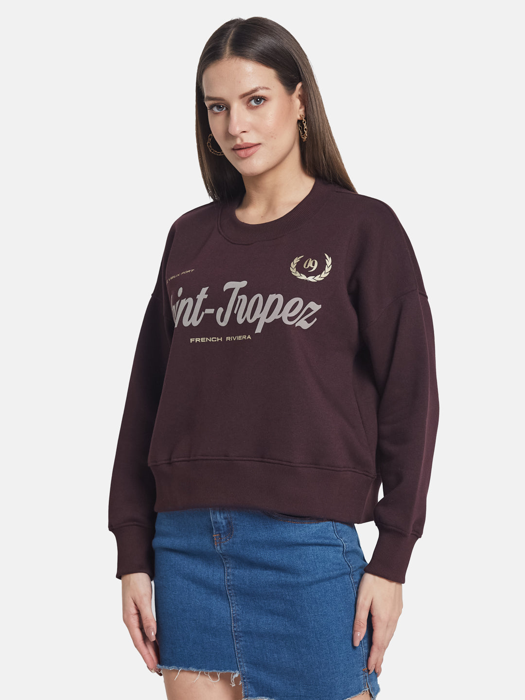 METTLE Women Printed Sweatshirt