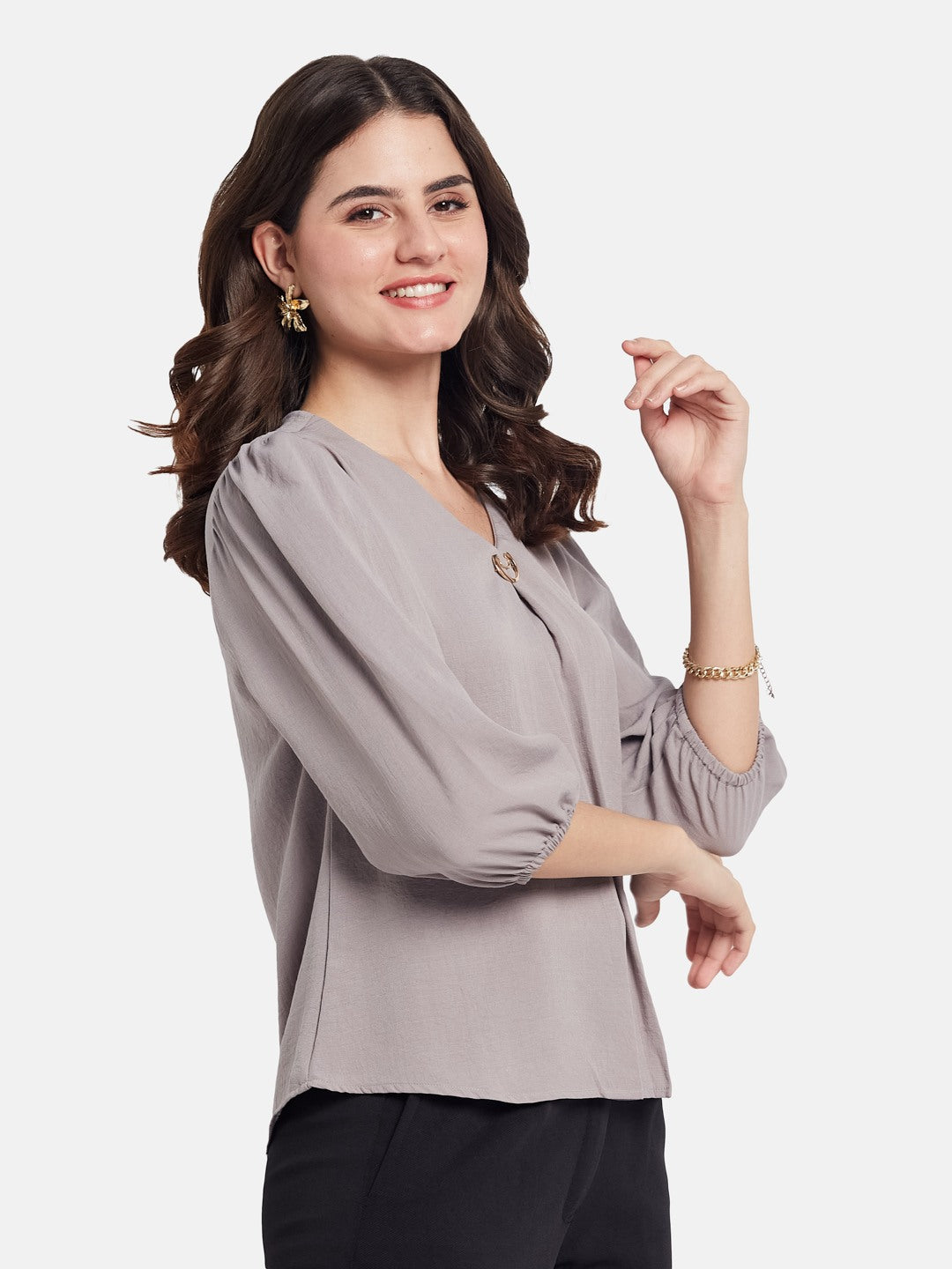 METTLE Puff Sleeves Regular Cotton Top