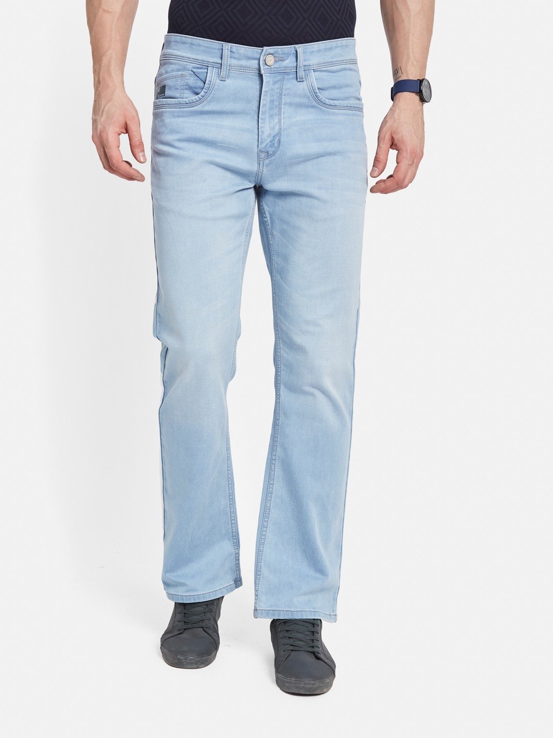 Octave Men Bootcut Light Fade Low-Rise Cotton Stretchable Jeans