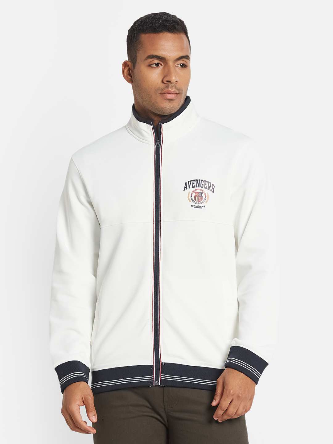 Octave Men Graphic Printed Mandarin Collar Sweatshirt