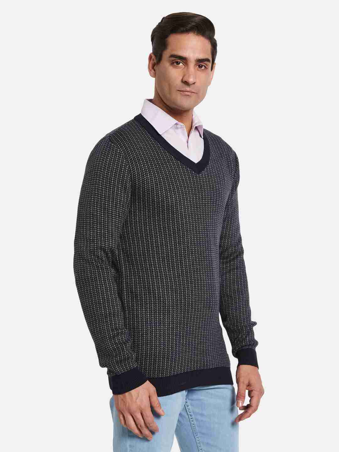 METTLE Men Striped Pullover