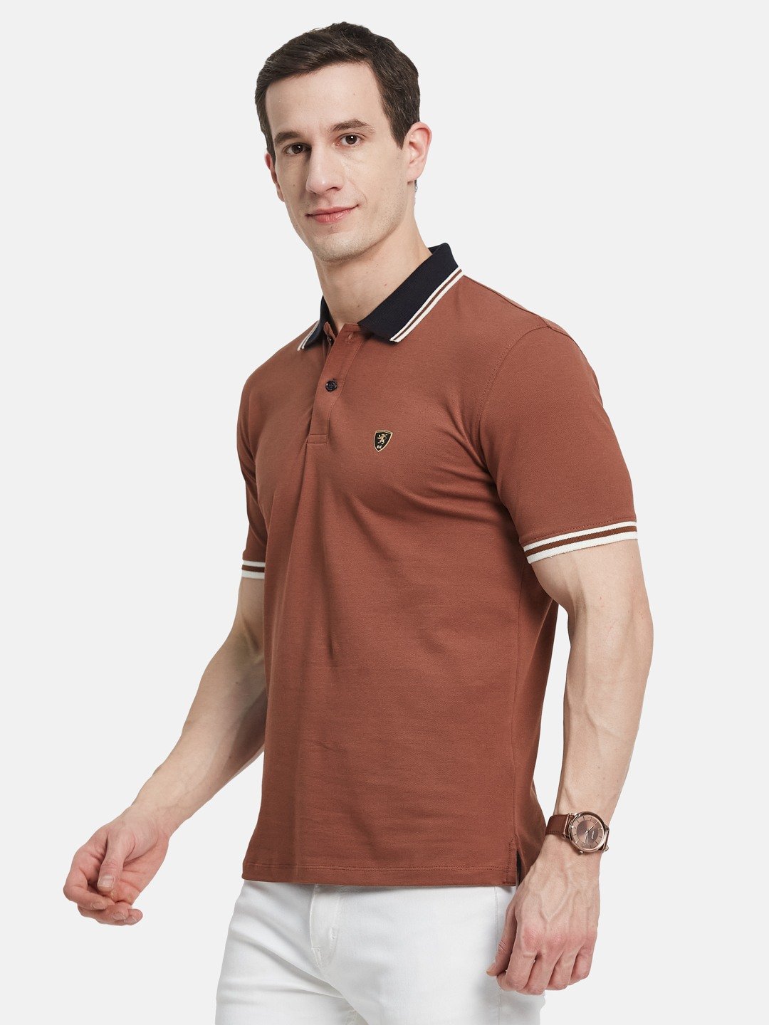 CORE CONTRAST COLLAR POLO PIQUE LYCRA T-SHIRT