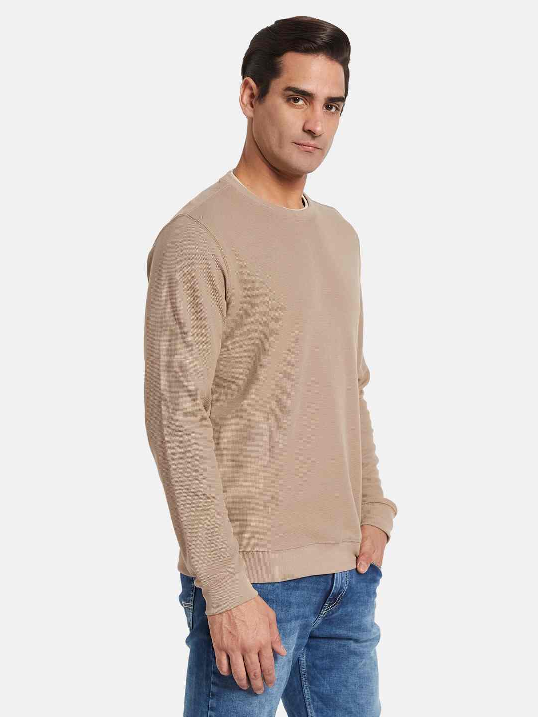 Octave Men Round Neck Long Sleeves Sweatshirt