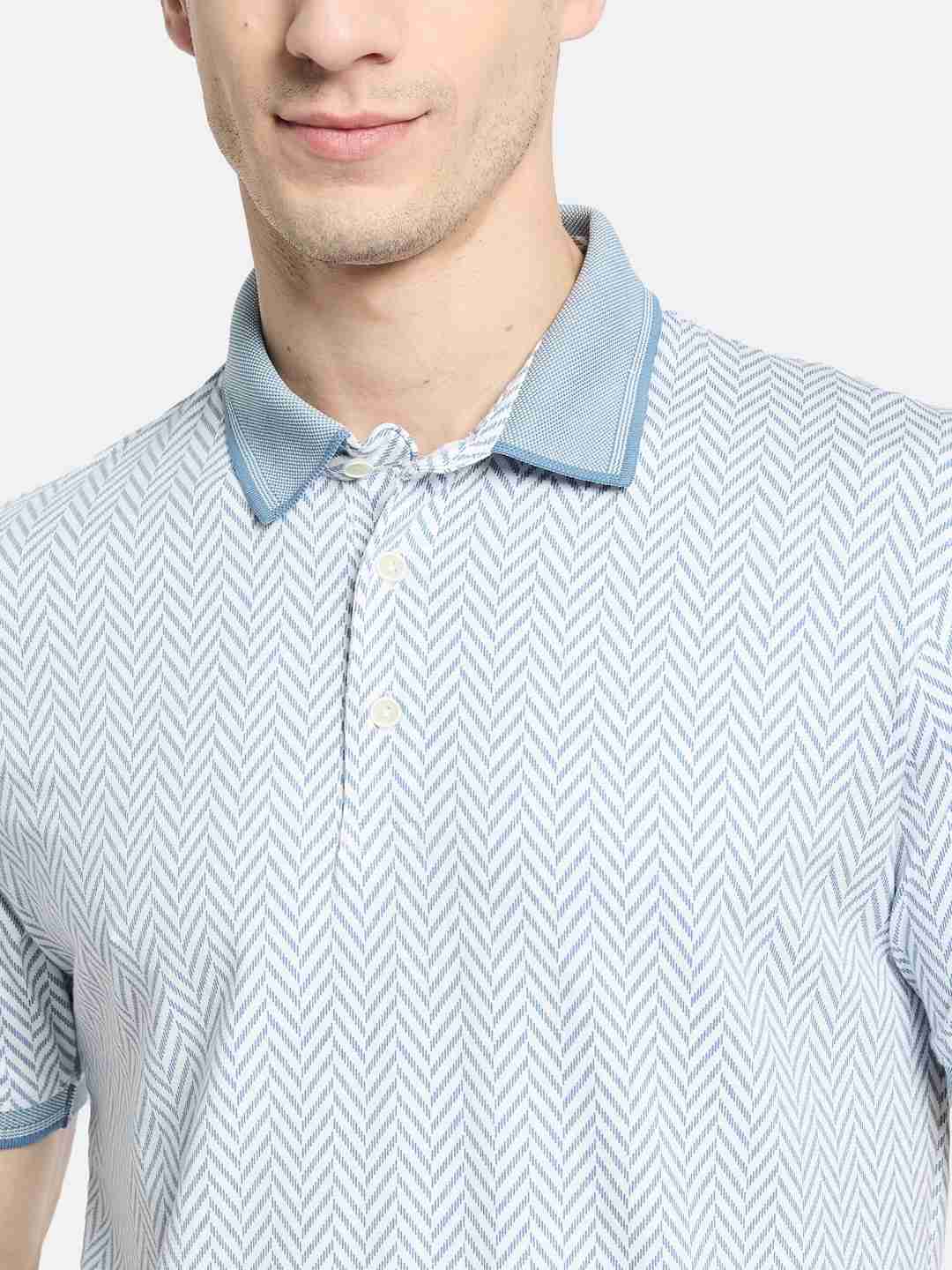 Octave Men Printed Polo Collar T-shirt