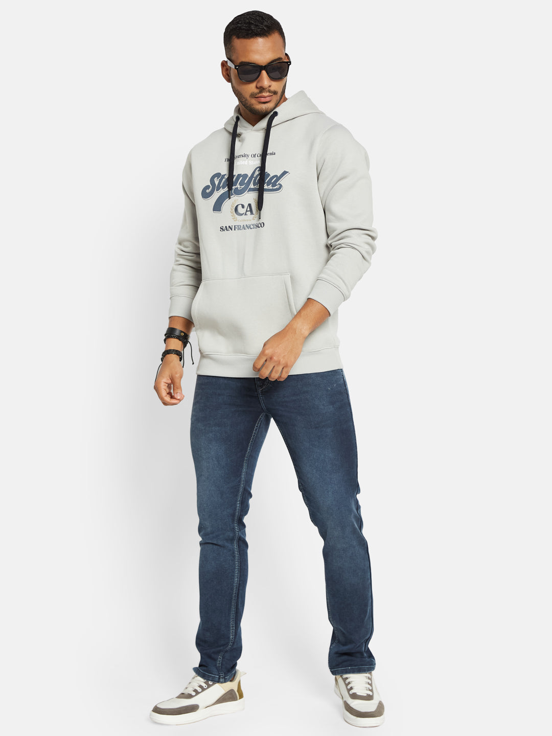 Octave Men Printed Hooded Sweatshirt