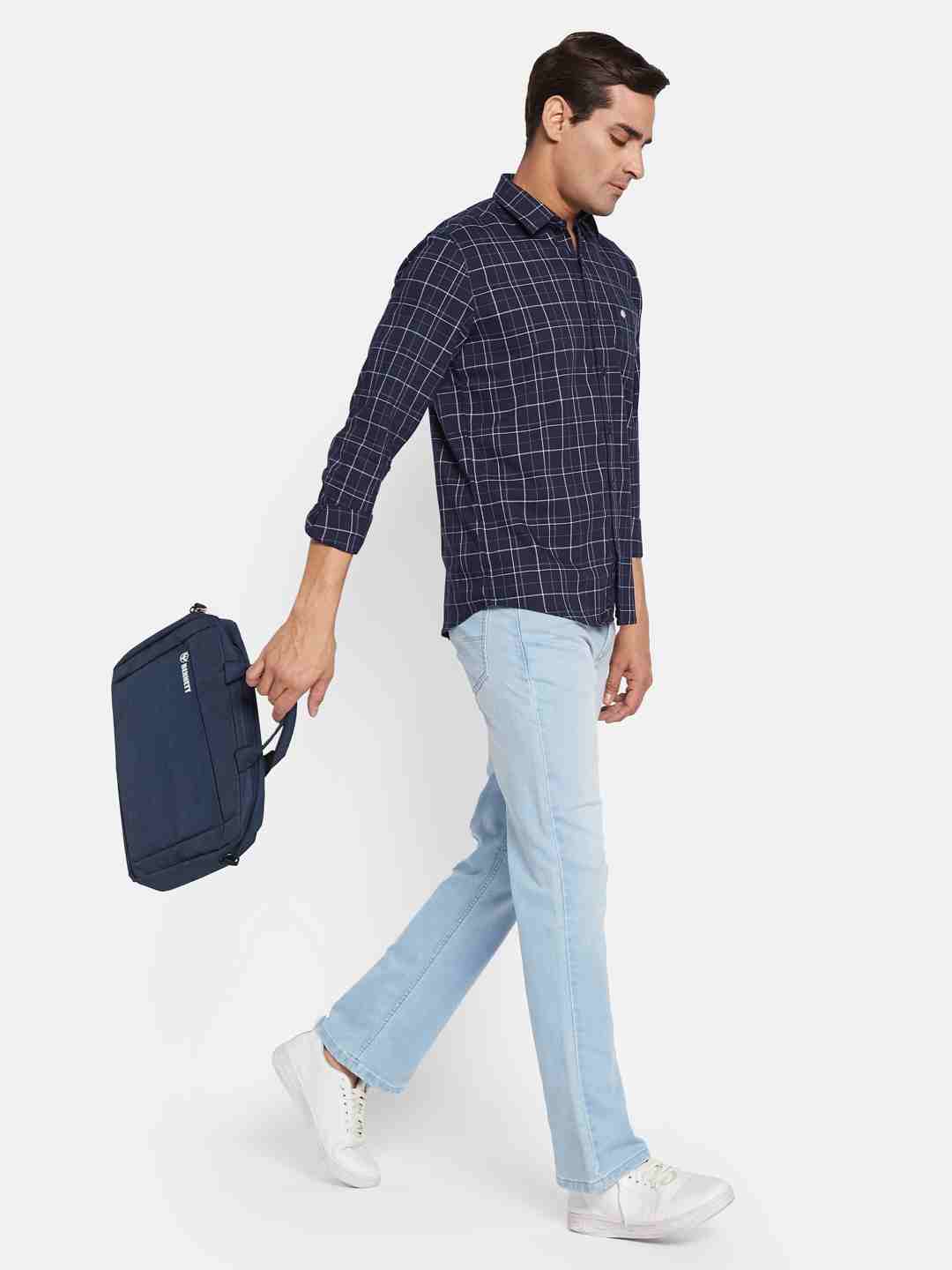 METTLE Men Opaque Checked Casual Shirt