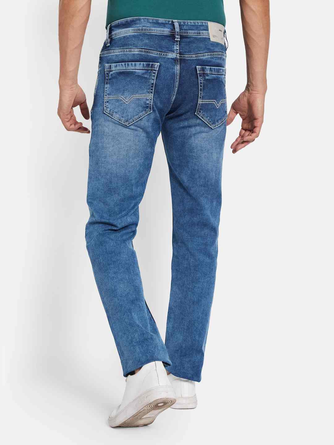 Octave Men Mildly Distressed Heavy Fade Stretchable Jeans