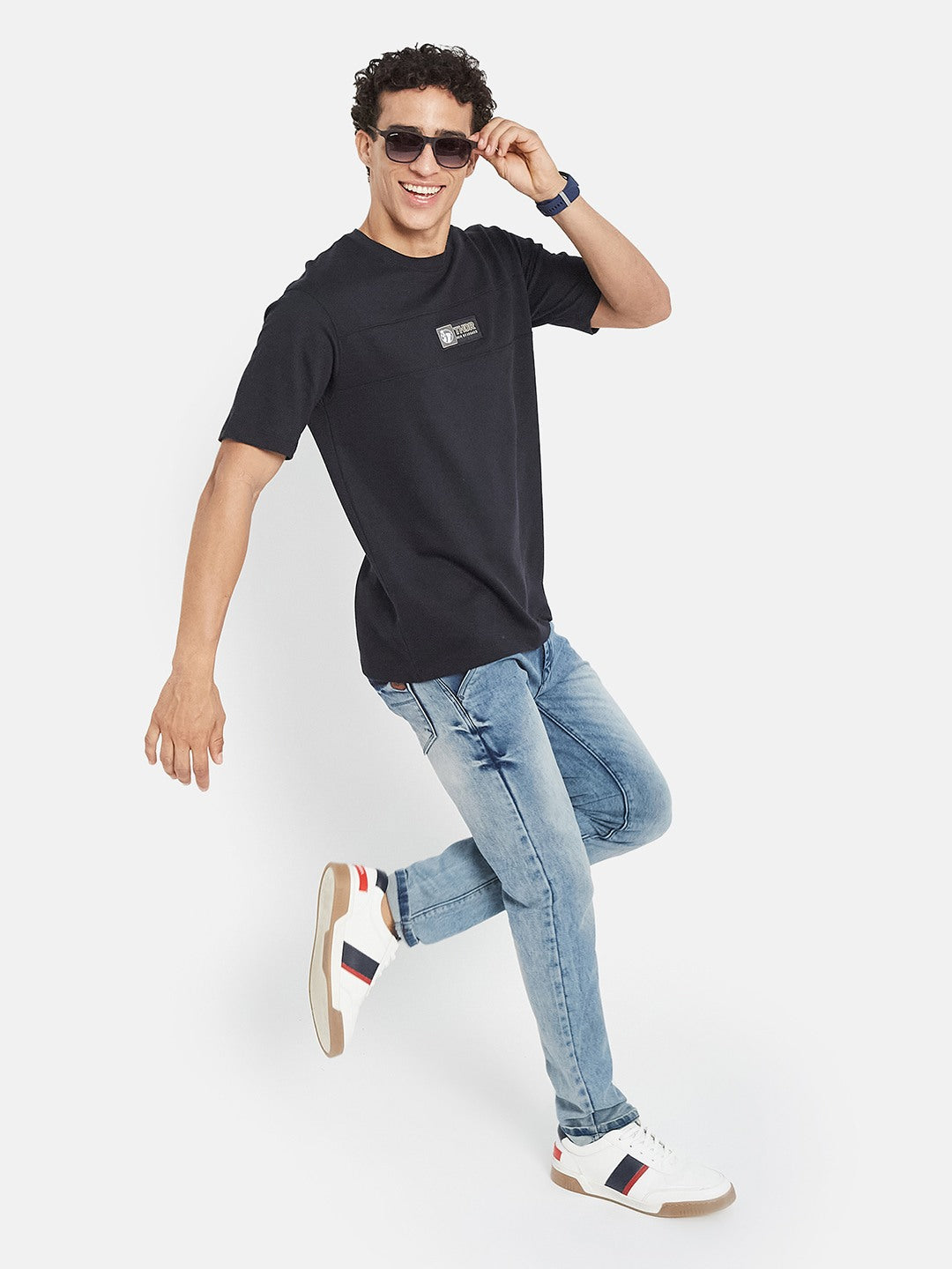 Octave Men Solid Round Neck Cotton T-shirt