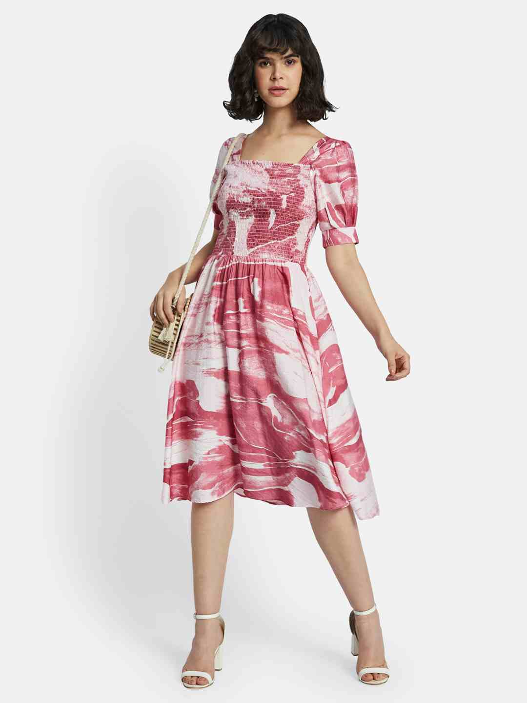 METTLE Floral Print A-Line Dress