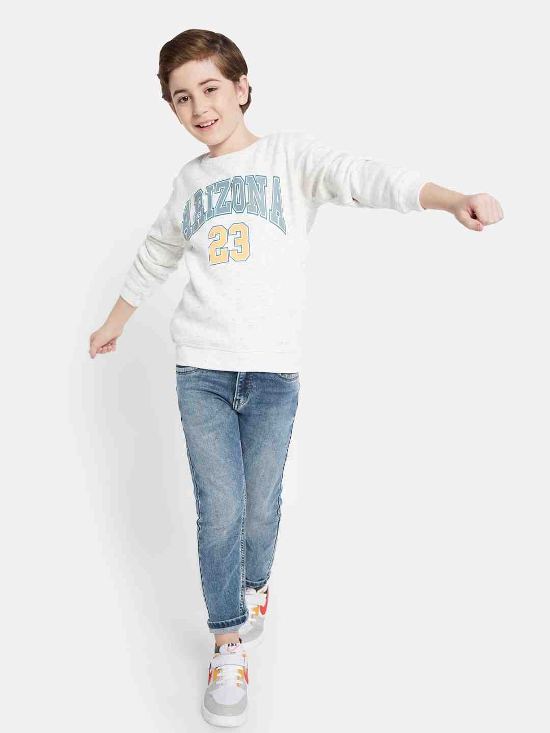 Octave Boys Typography Printed Fleece Sweatshirt