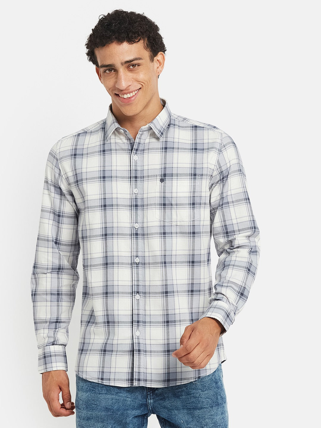 METTLE SS25 Striped Cotton Spread Collar Casual Shirt