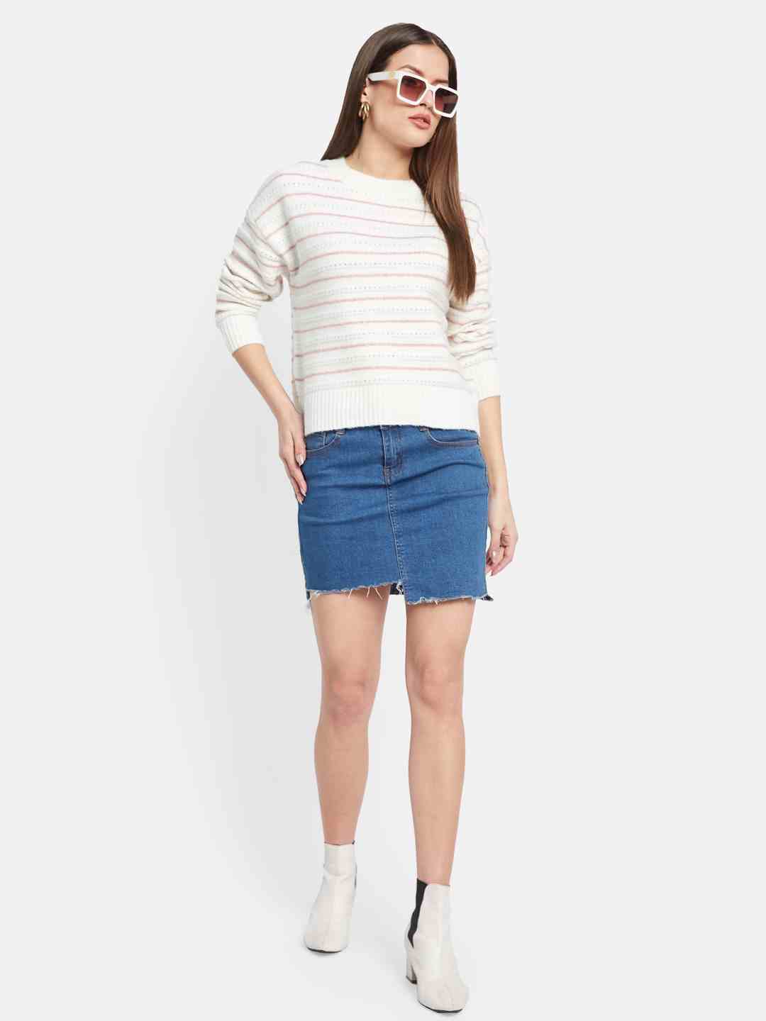 METTLE Women Striped Pullover
