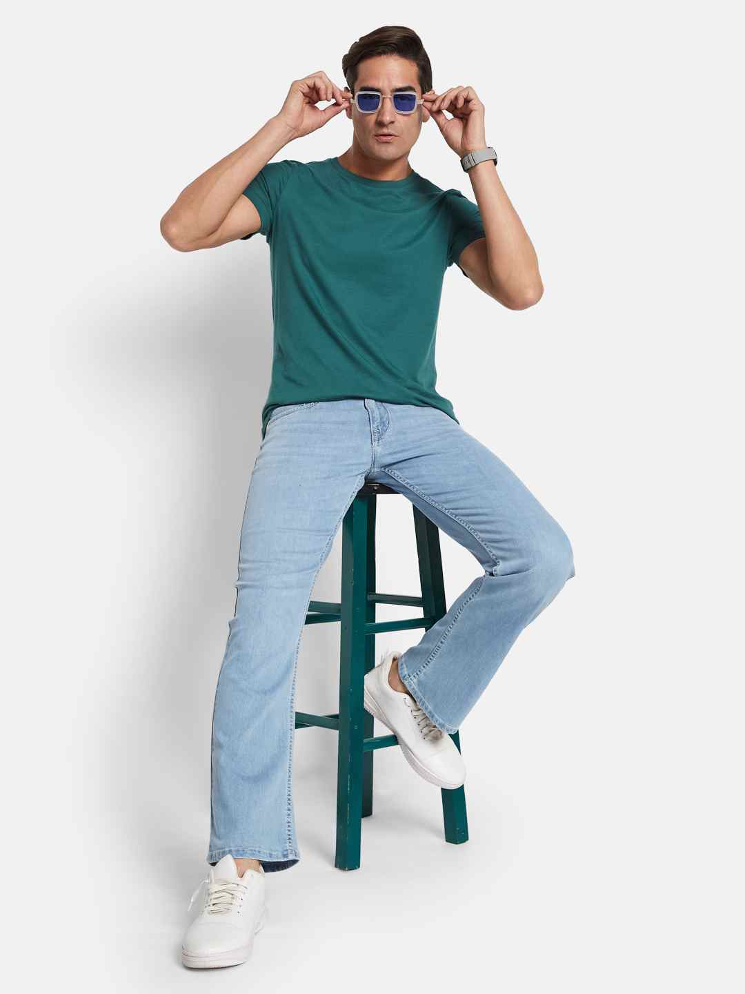 Octave Men Bootcut Heavy Fade Stretchable Jeans