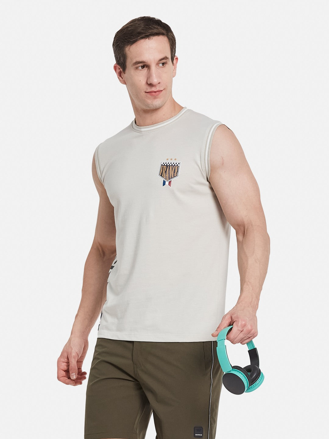 Octave Men Sleeveless Round Neck T-shirt