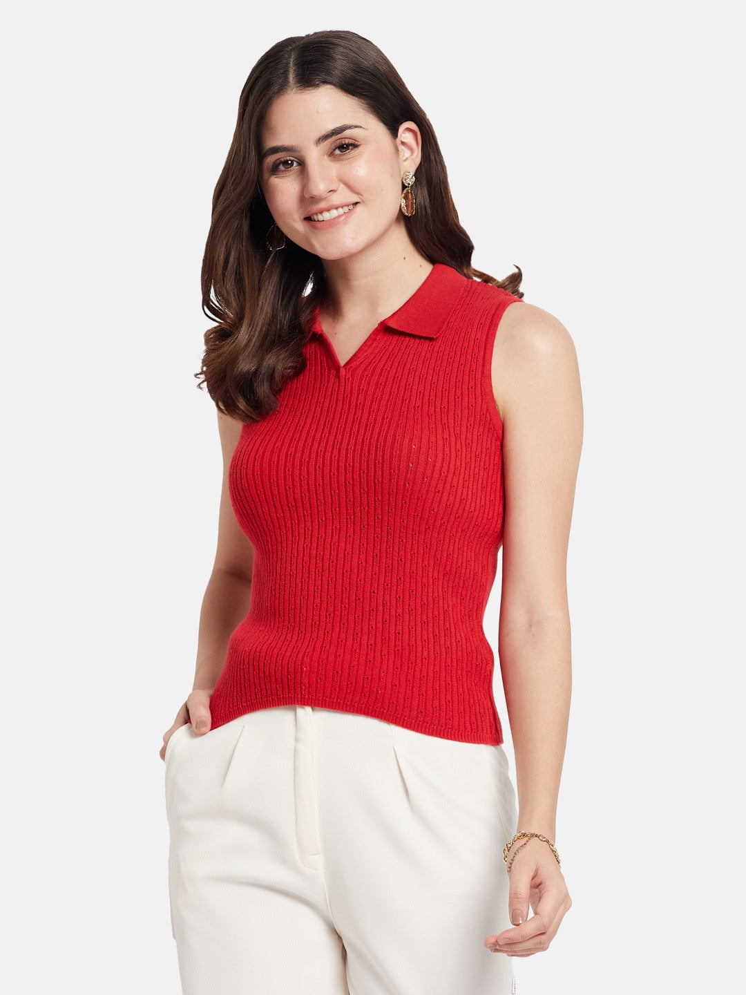 METTLE Self Design Printed Polo Collar Cotton T-shirt