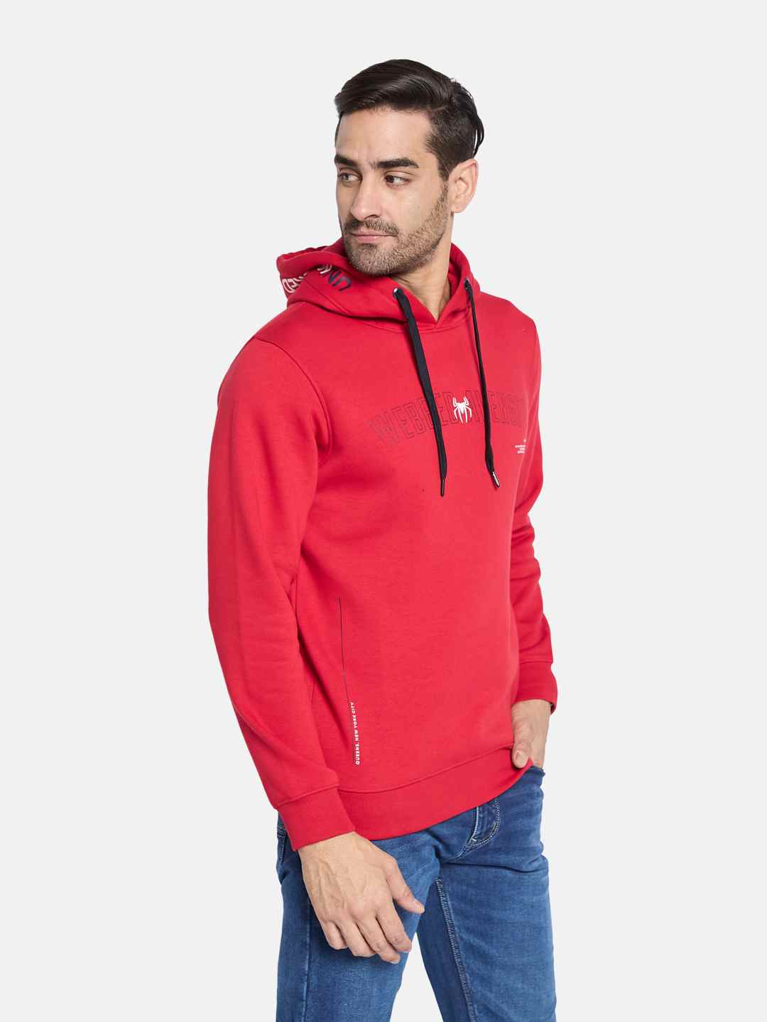 Octave Men Printed Hooded Sweatshirt