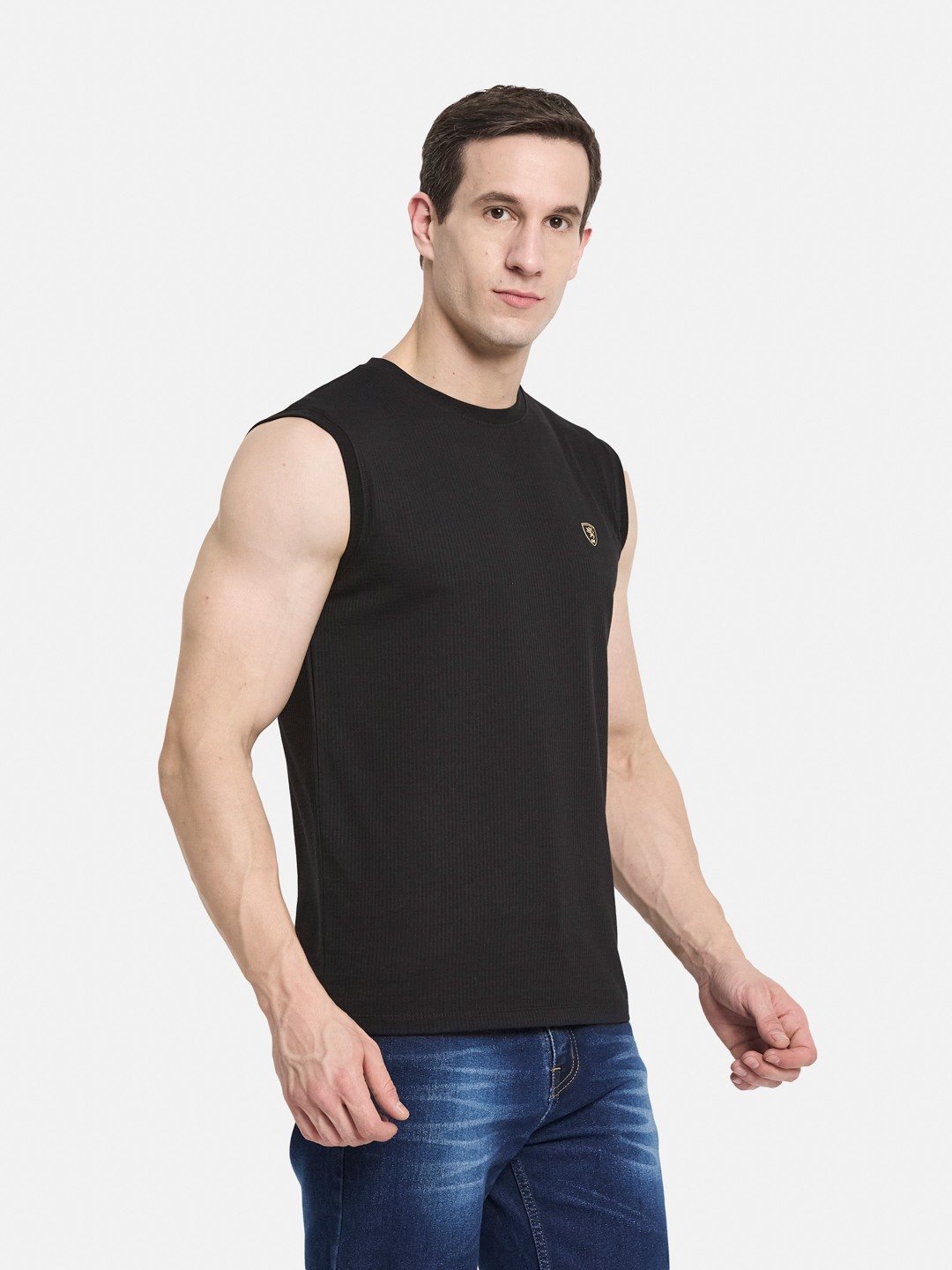 CORE ROUND NECK SHANDOW  SEER SUCKER T-SHIRT