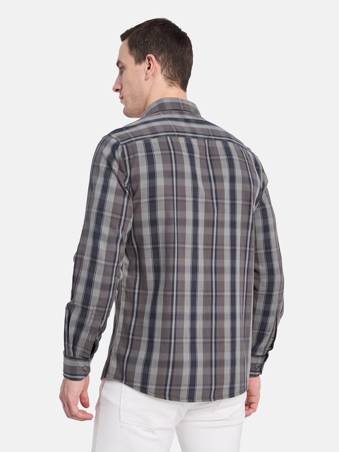 METTLE Men Multi Stripes Opaque Striped Casual Shirt
