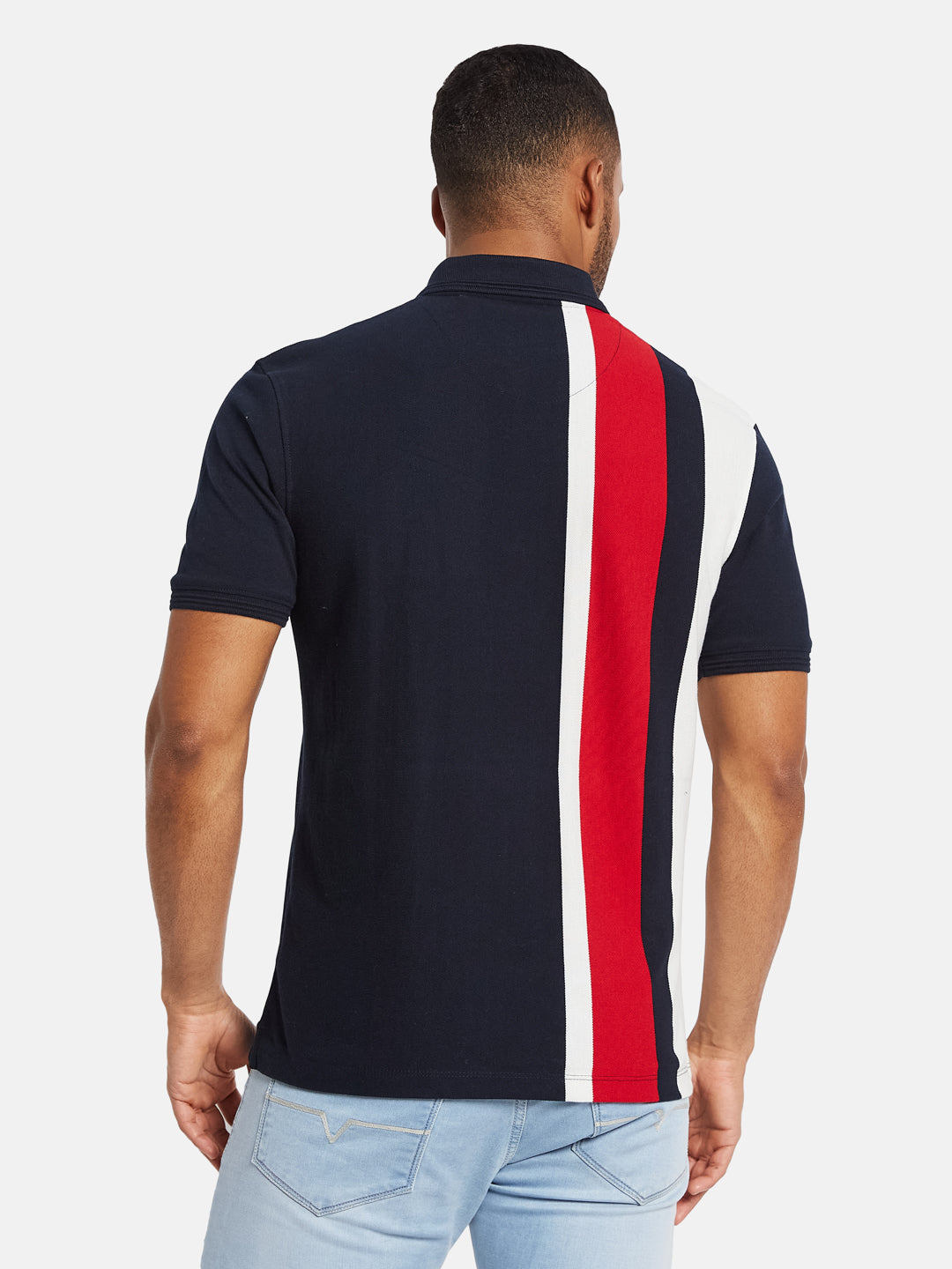Octave Men Colourblocked Polo Collar T-shirt