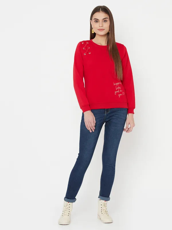 Mettle Women Red Sweatshirt
