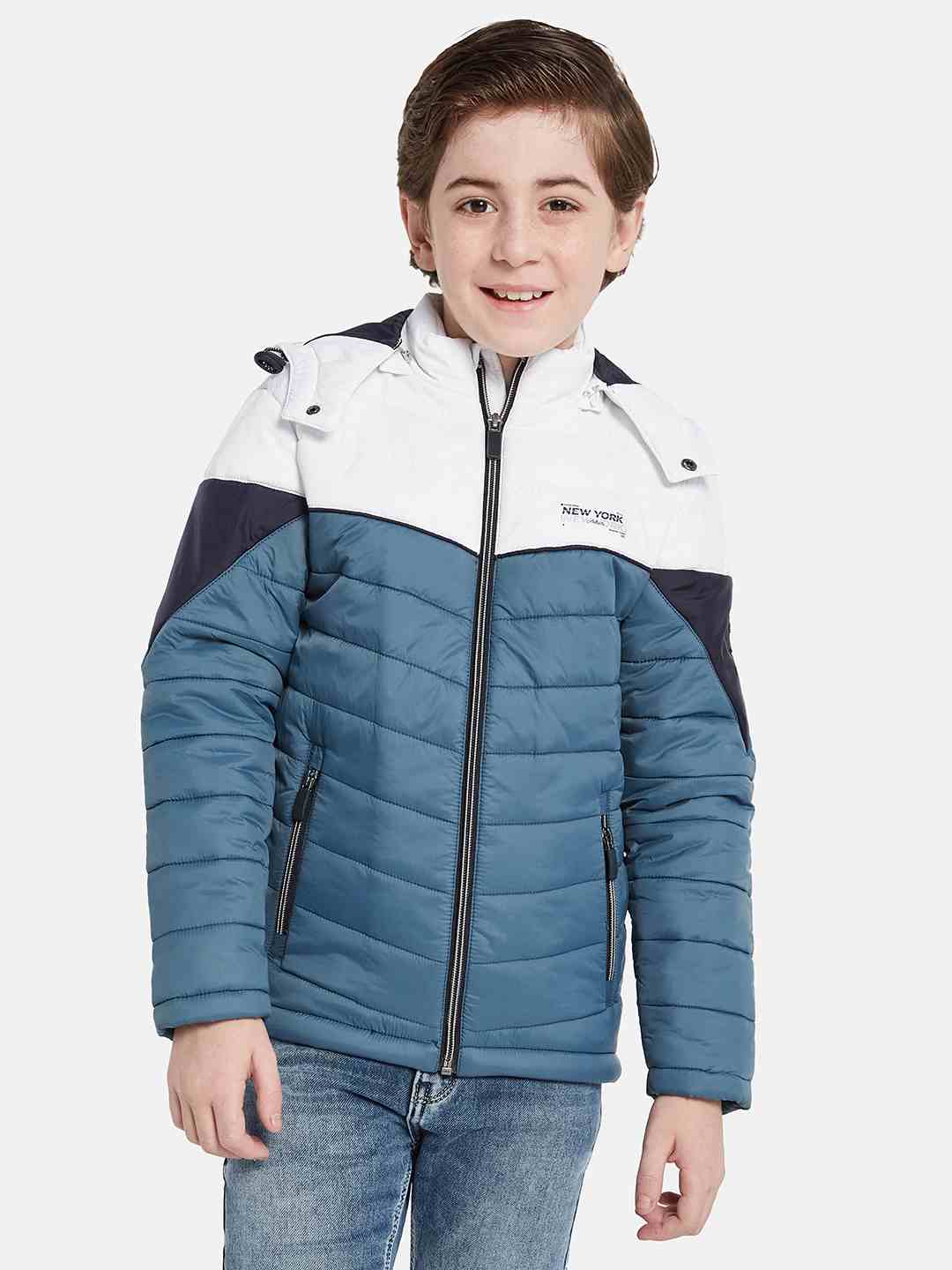 Octave Boys Hooded Colourblocked Puffer Jacket