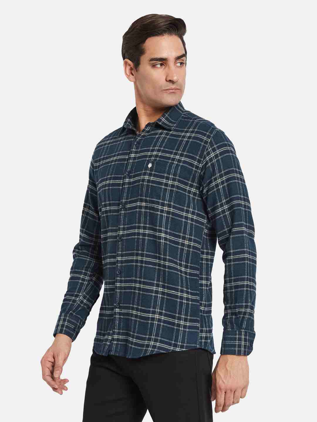 METTLE Men Opaque Checked Casual Shirt
