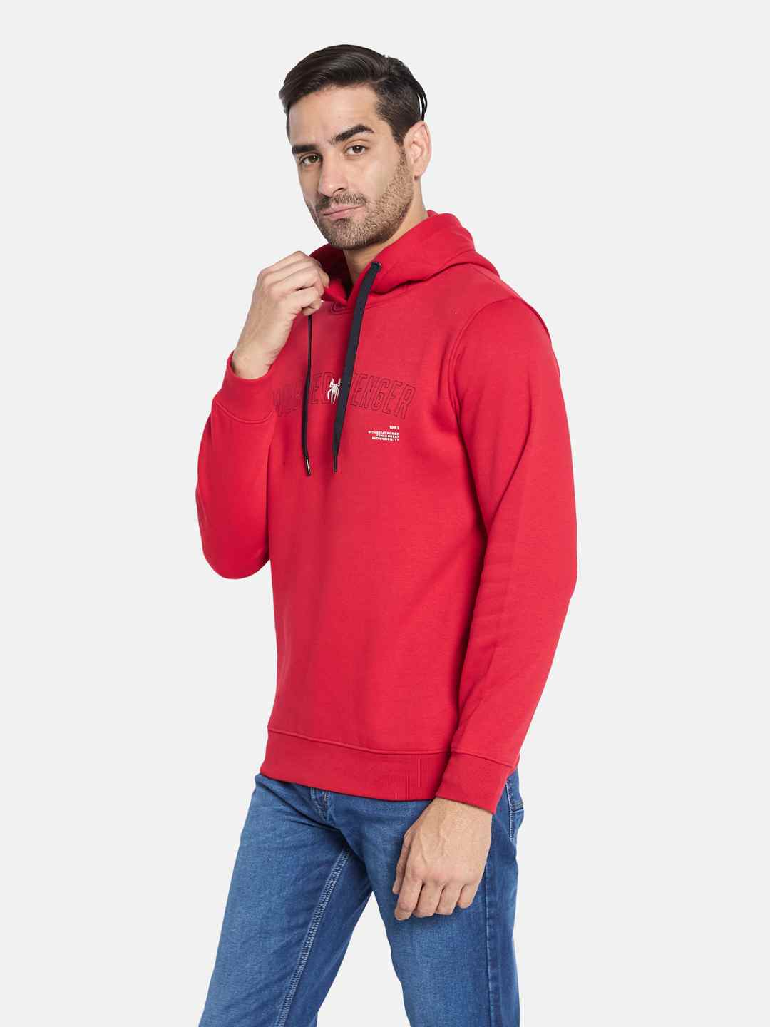 Octave Men Printed Hooded Sweatshirt