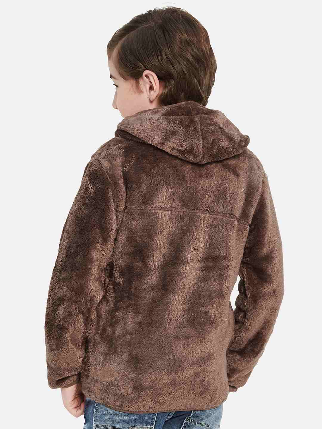 Octave Boys Self Design Hooded Fleece Sweatshirt