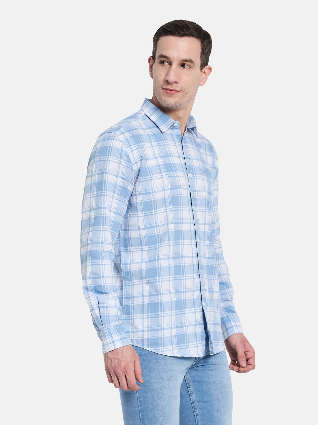 METTLE Men Opaque Checked Casual Shirt