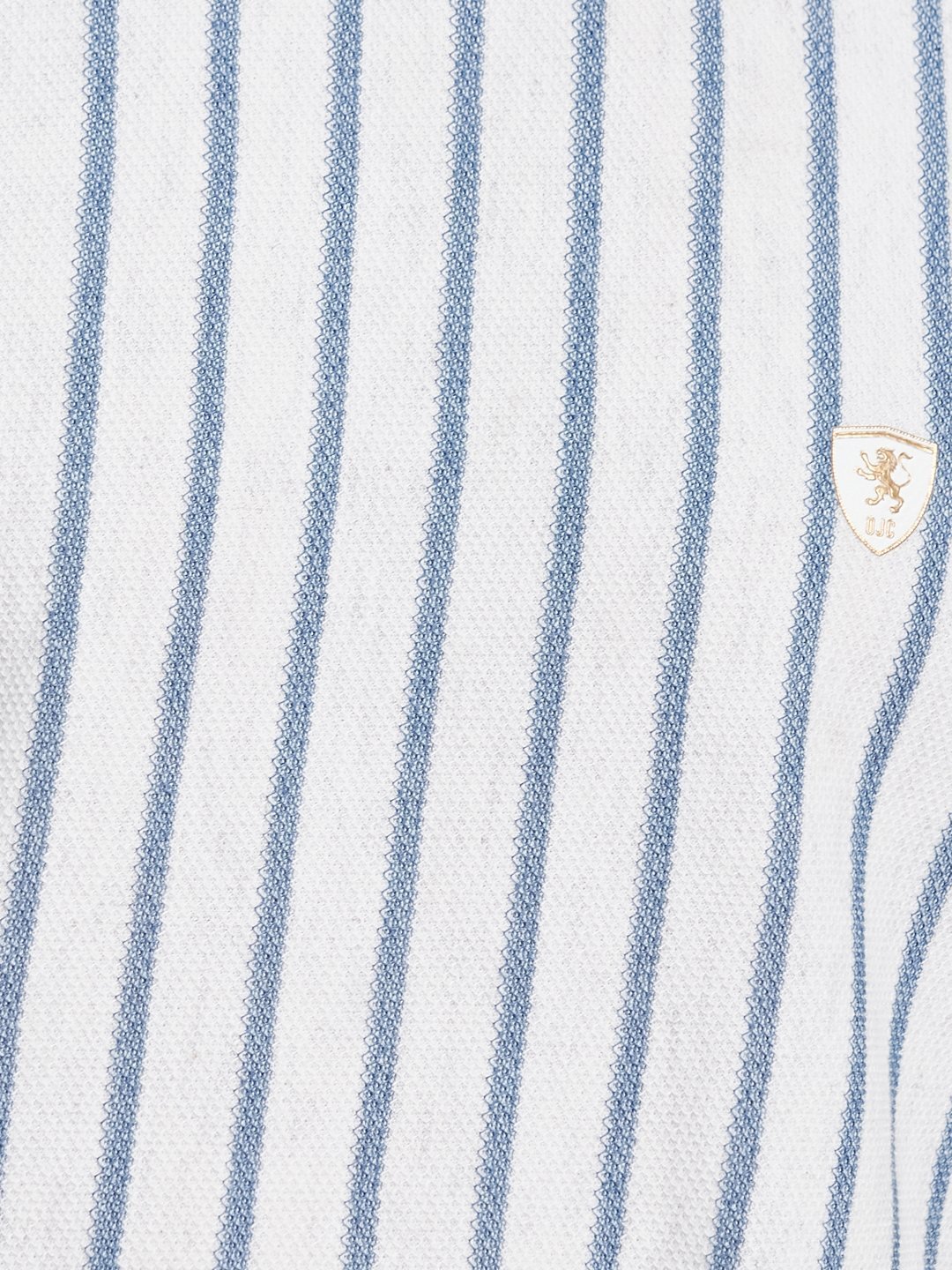 VERTICAL STRIPE ROUND NECK POPCORN KNIT  T-SHIRT
