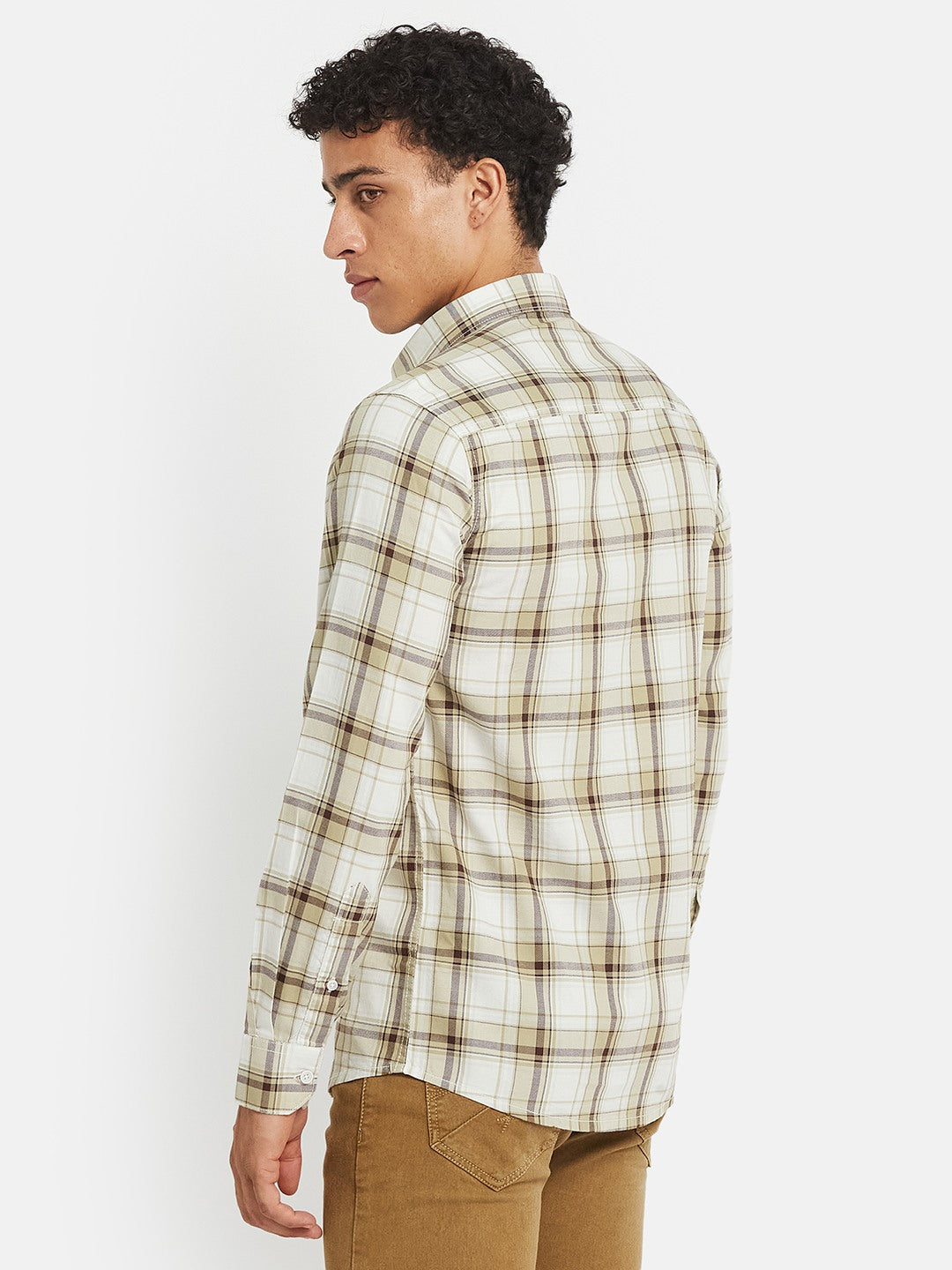 METTLE SS25 Striped Cotton Spread Collar Casual Shirt