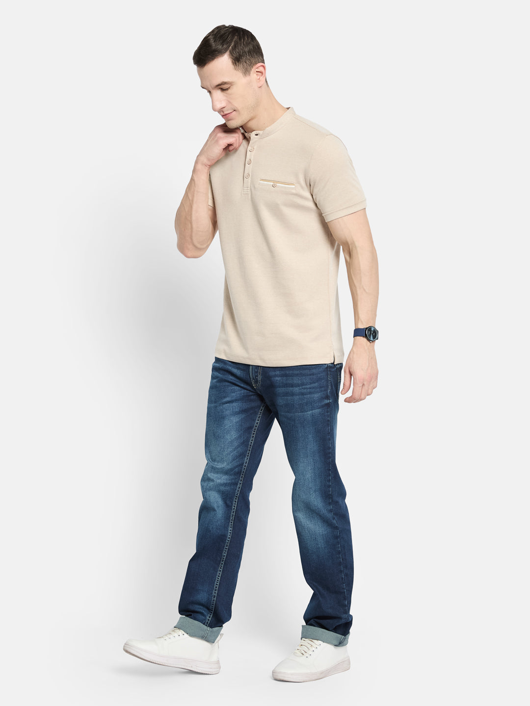 Octave Men Mandarin Collar T-shirt