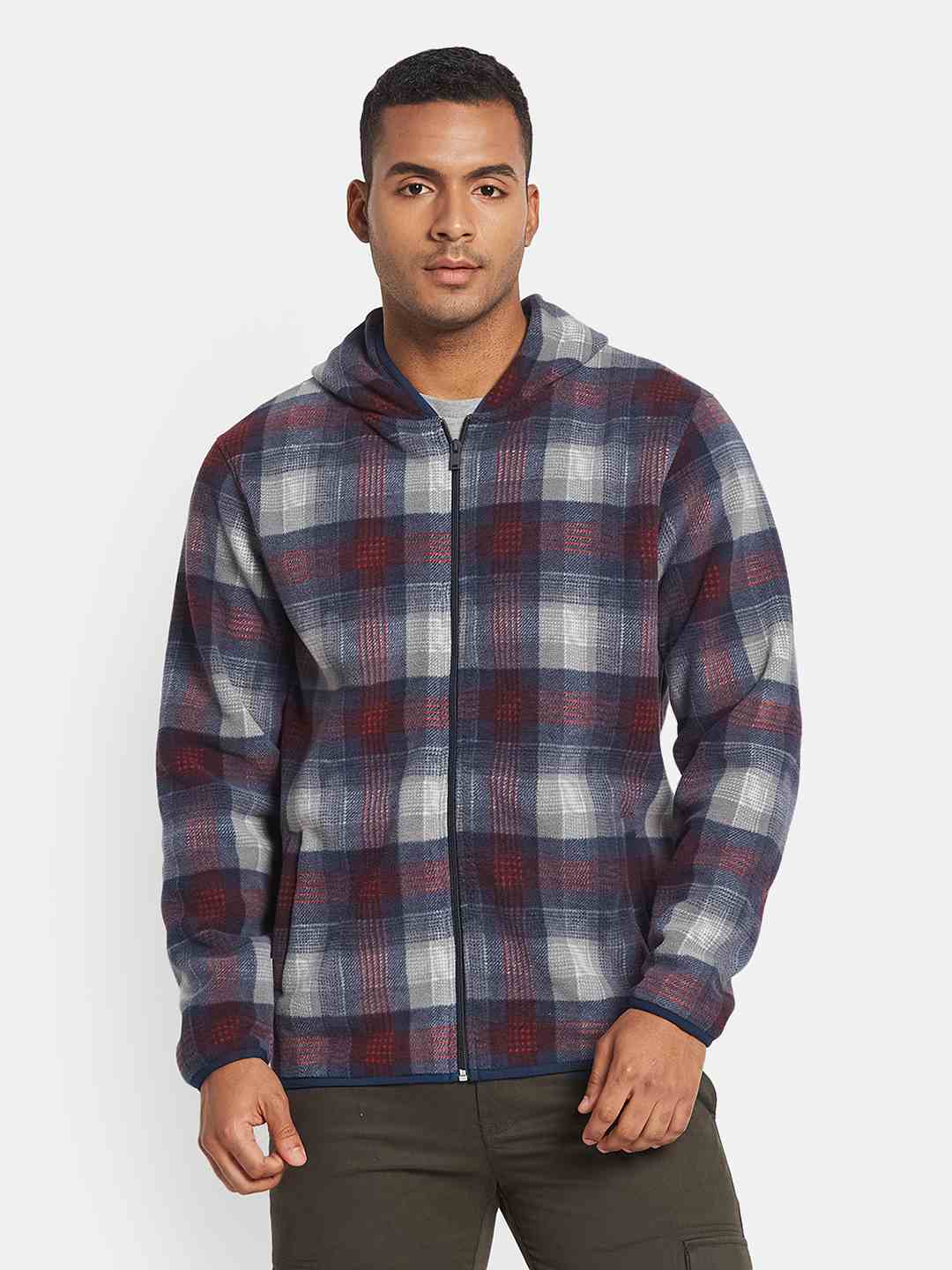 Octave Men Colourblocked Hooded Sweatshirt