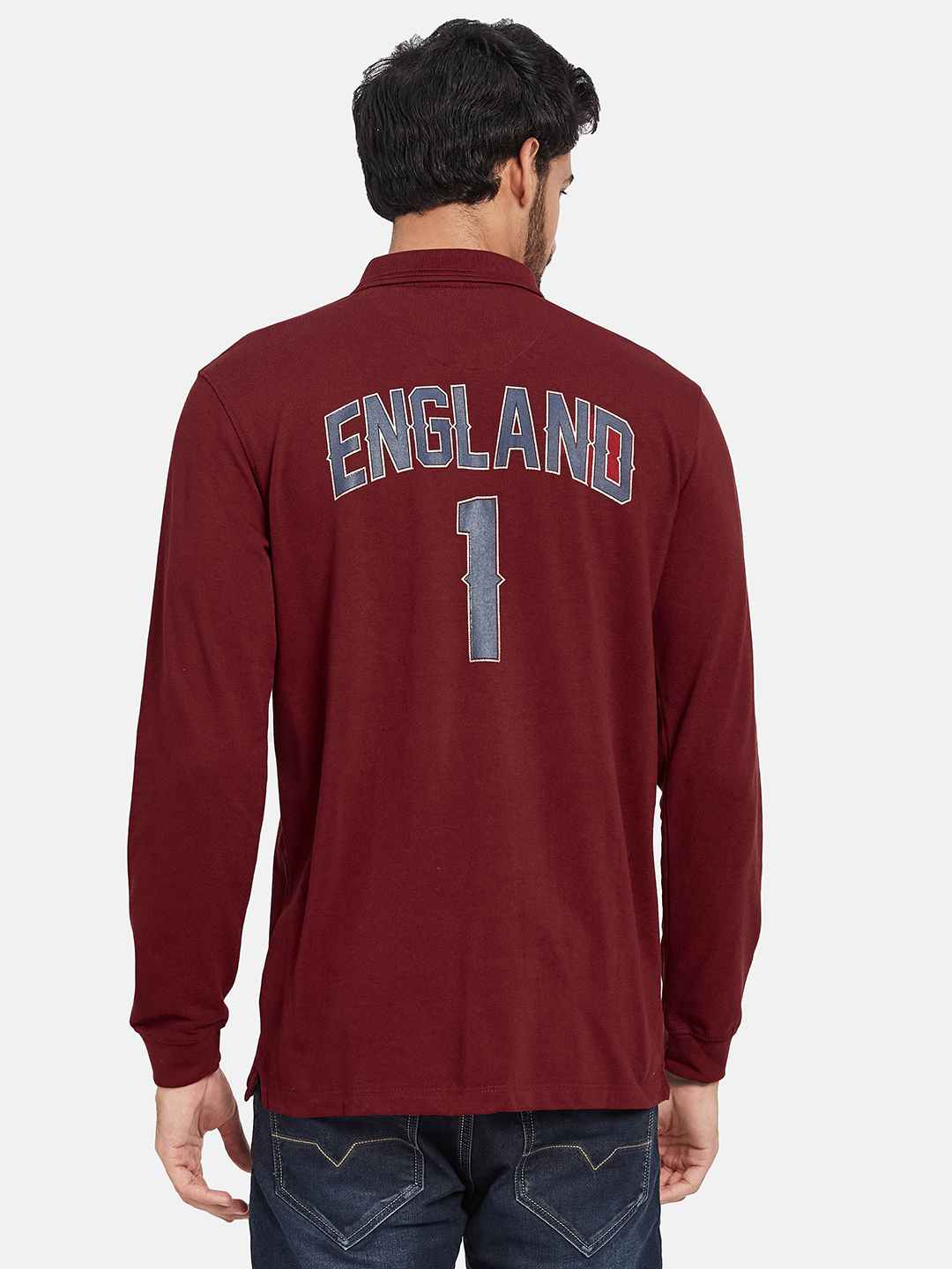 Mettle Typography Printed Polo Collar Cotton T-Shirt