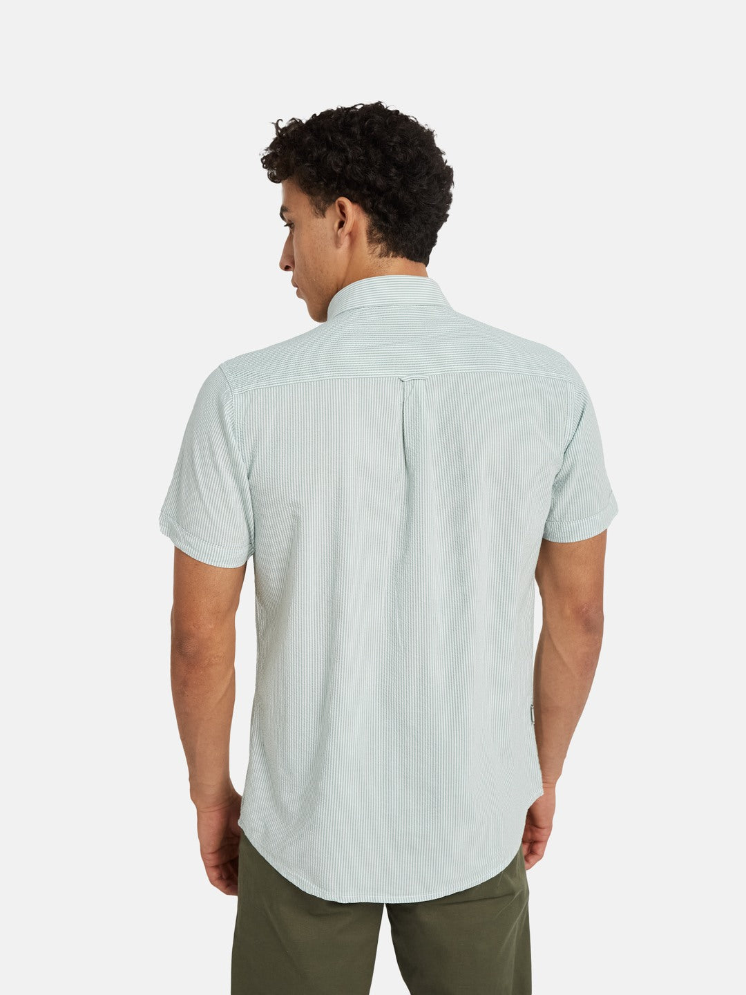 METTLE Multi Stripes Striped Spread Collar Cotton Shirt