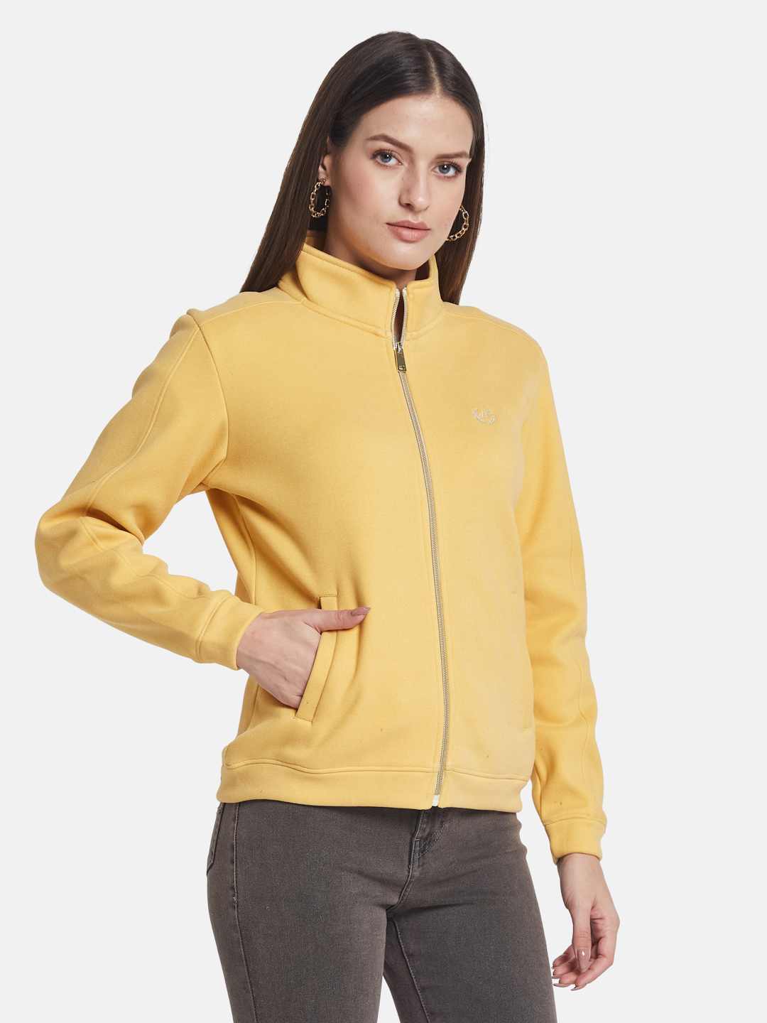 METTLE Women Mock Collar Sweatshirt