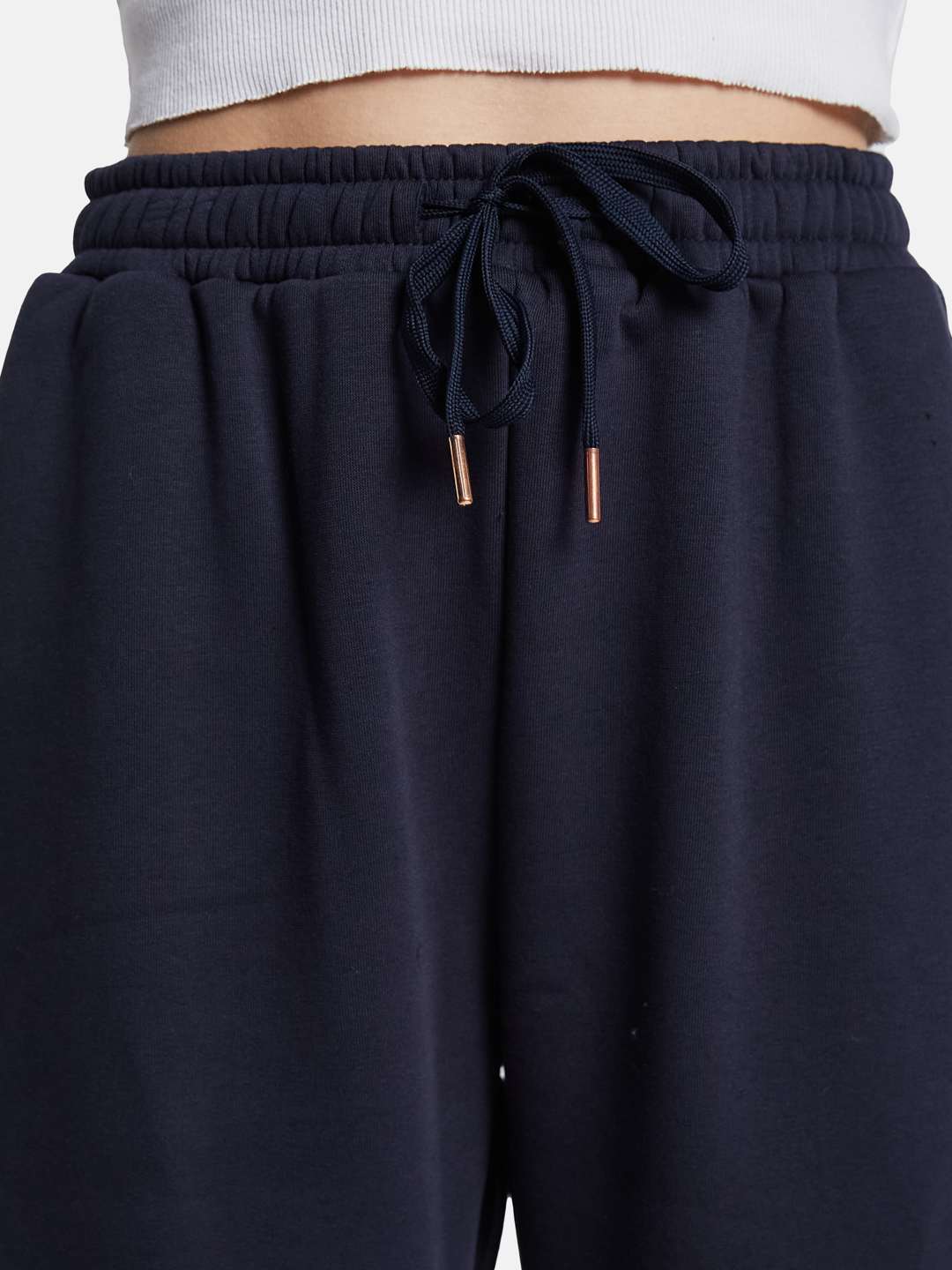 METTLE Women Regular Fit Mid Rise Fleece Track Pants