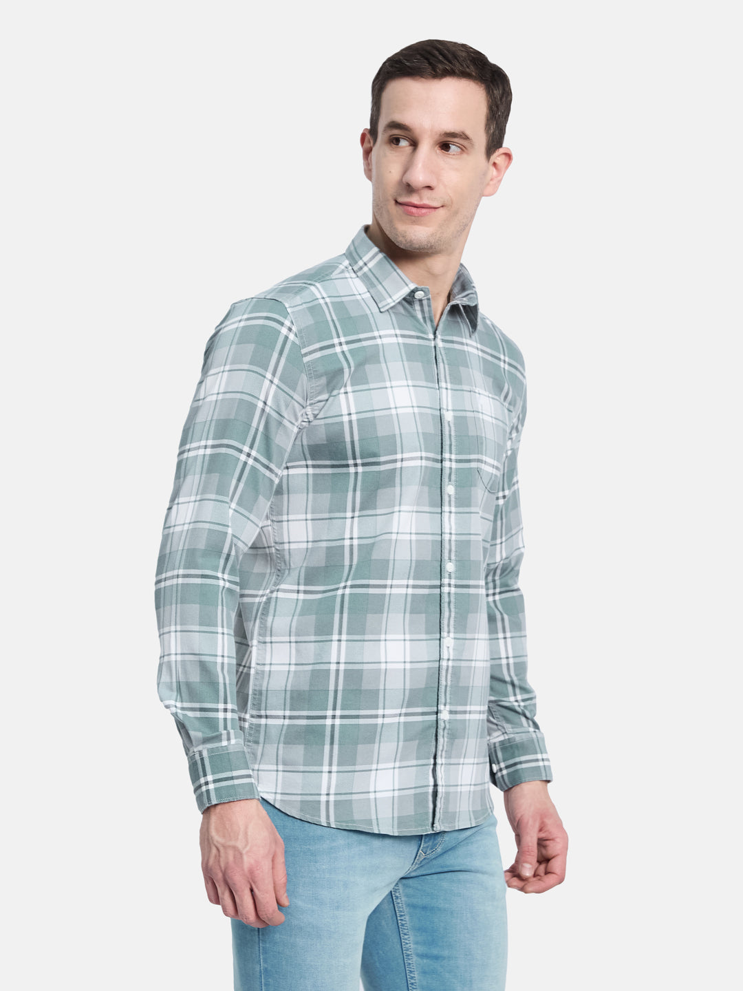 METTLE Men Opaque Checked Casual Shirt