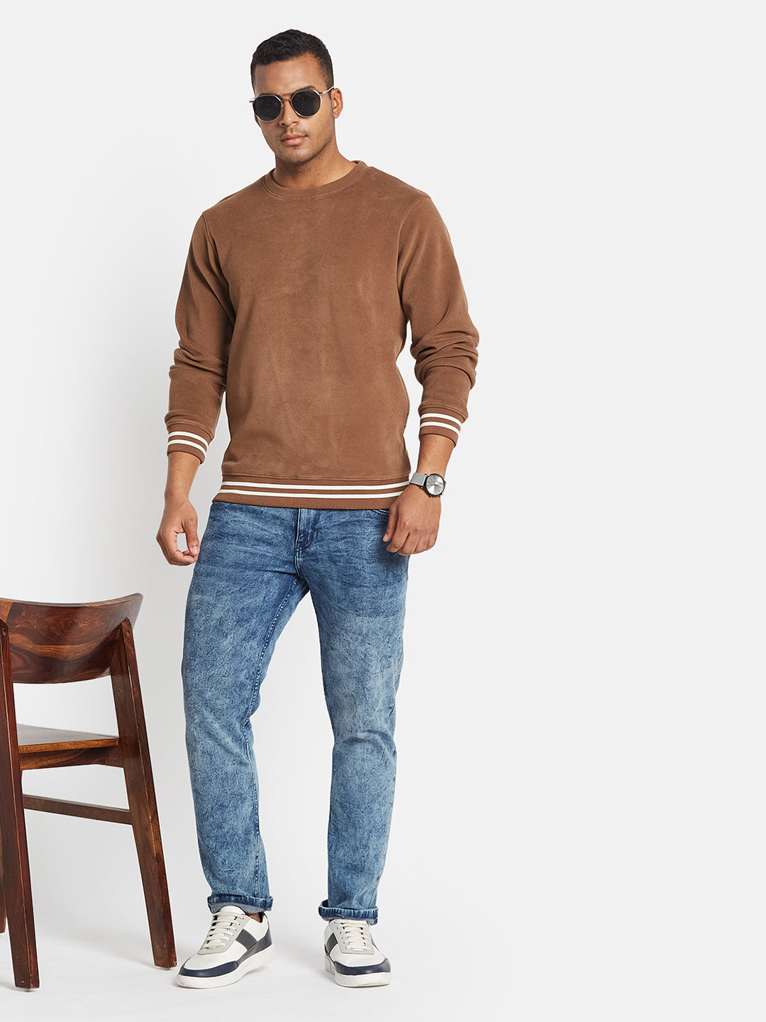 Octave Men Solid Pullover Sweatshirt