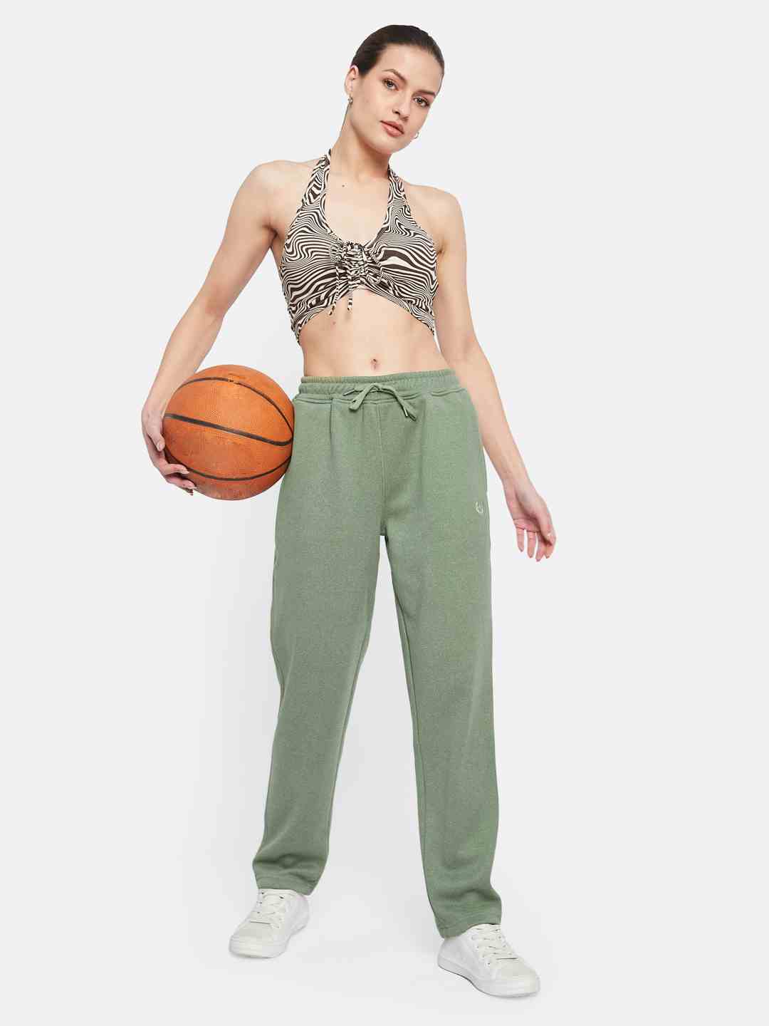 METTLE Women Cotton Mid Rise Track Pants