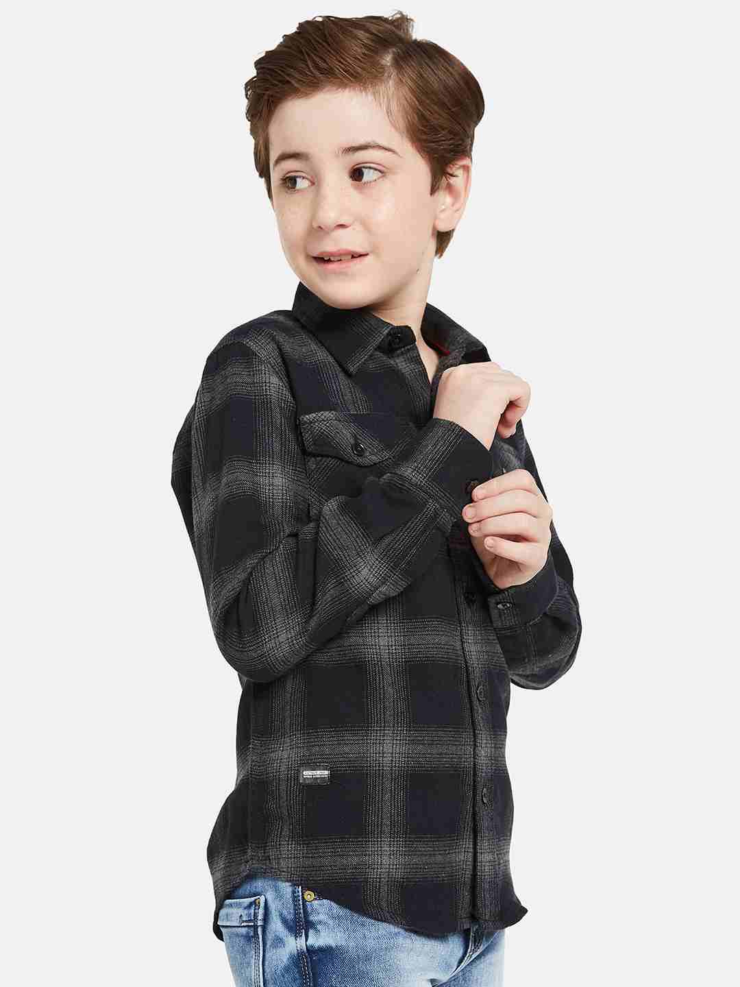 Octave Boys Tartan Checked Cotton Casual Shirt