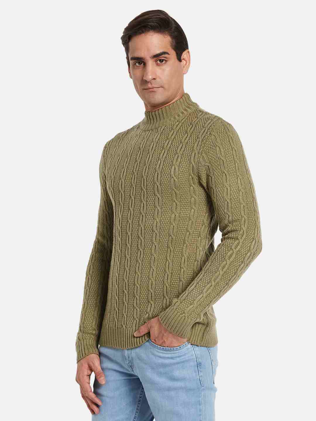 METTLE Men Cable Knit Pullover