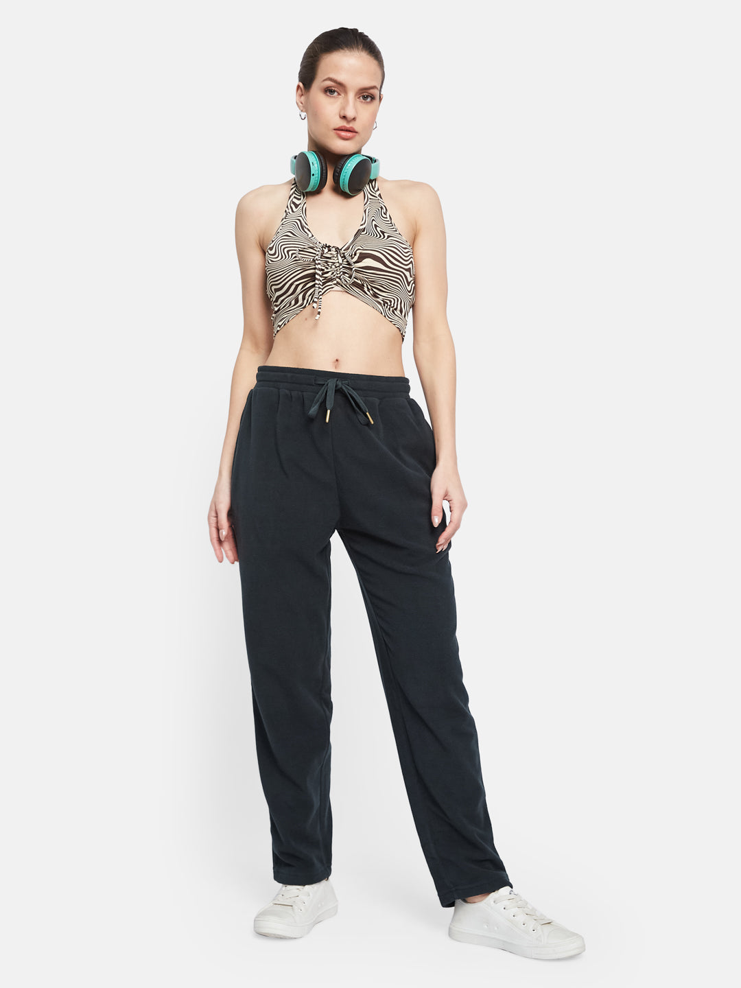 METTLE Women Cotton Mid Rise Track Pants