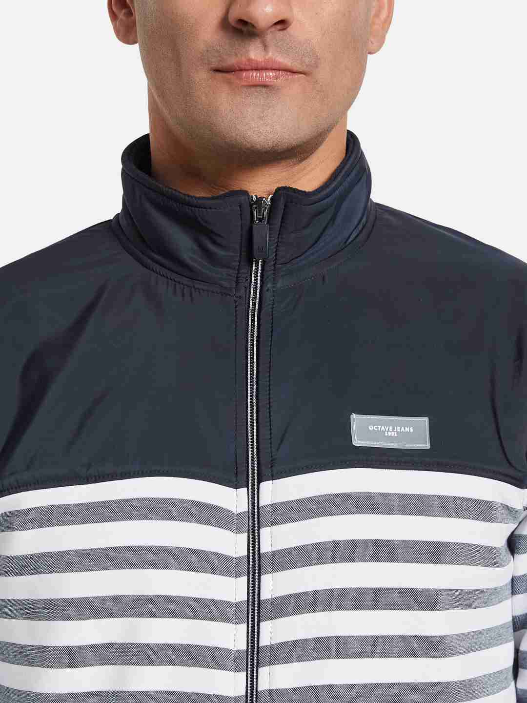 Octave Men Striped Printed Sweatshirt