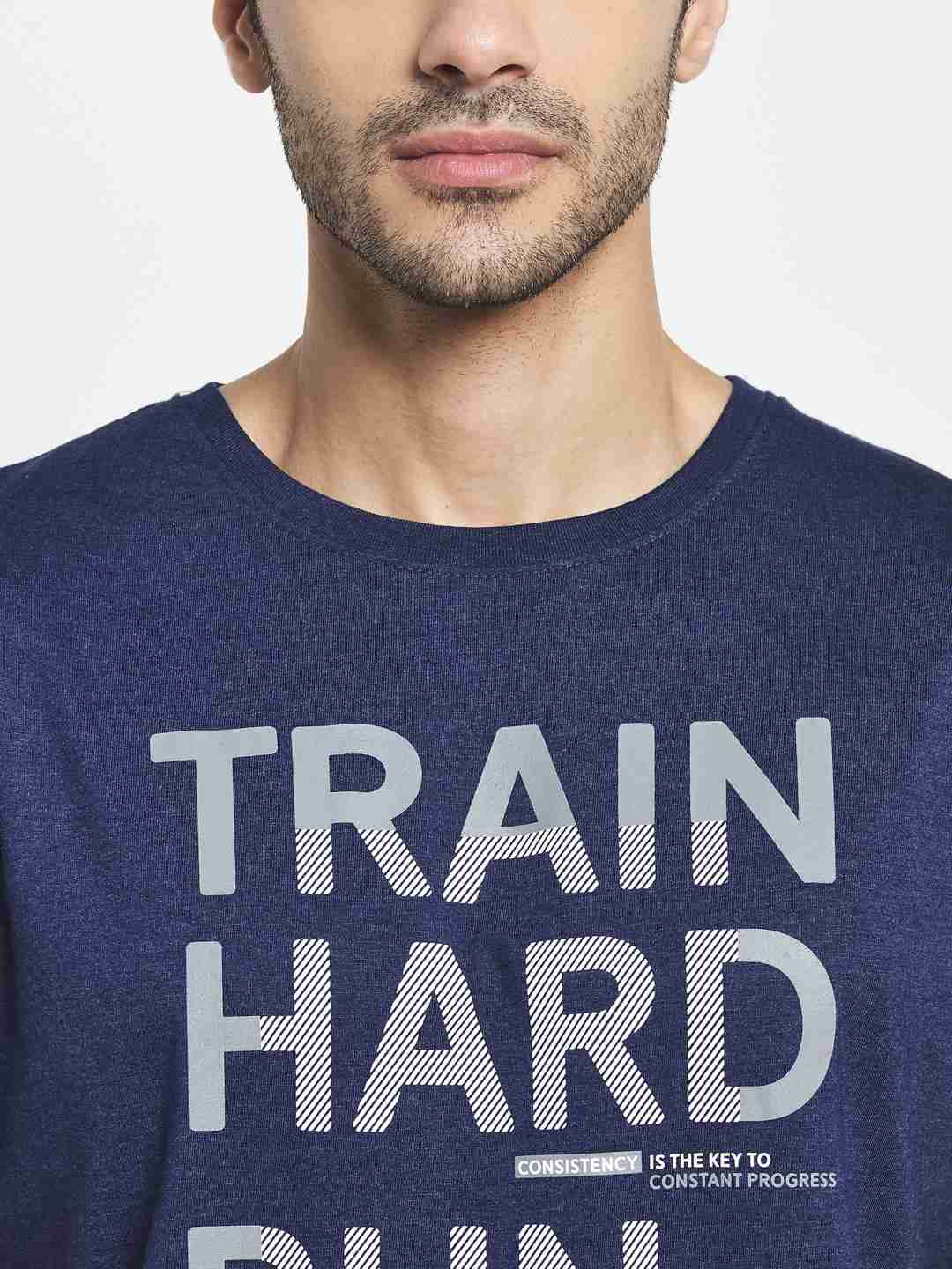 Octave Men Blue Typography Printed T-Shirt
