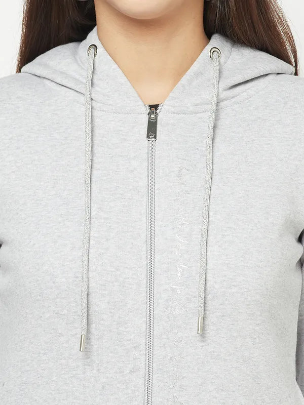 Women Grey Melange Sweatshirts