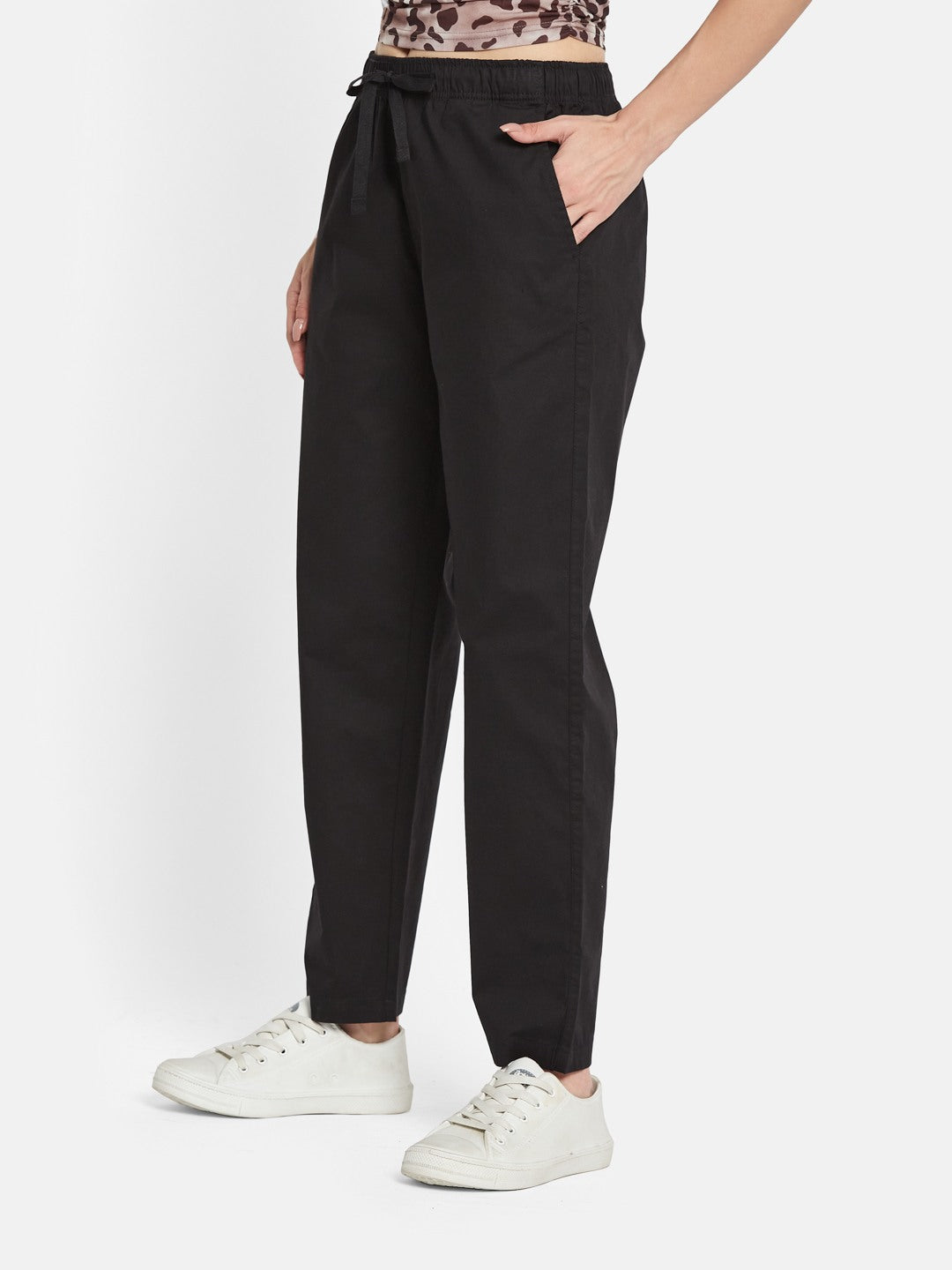 METTLE Women Cotton Mid Rise Track Pants