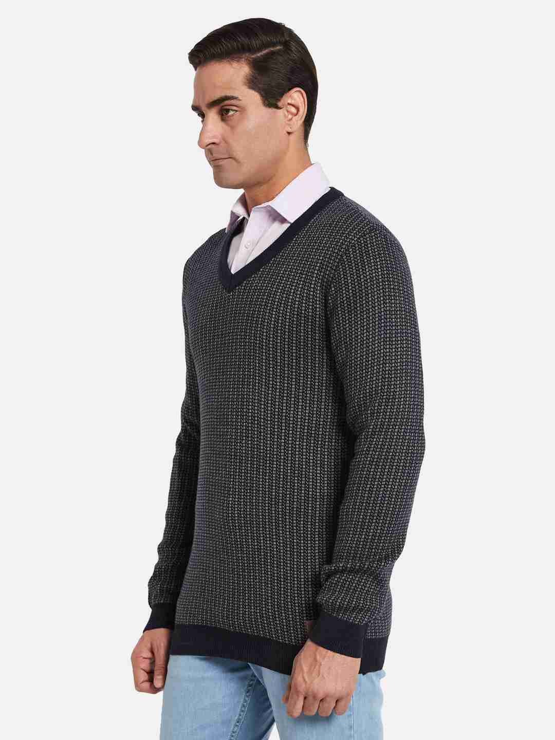 METTLE Men Striped Pullover