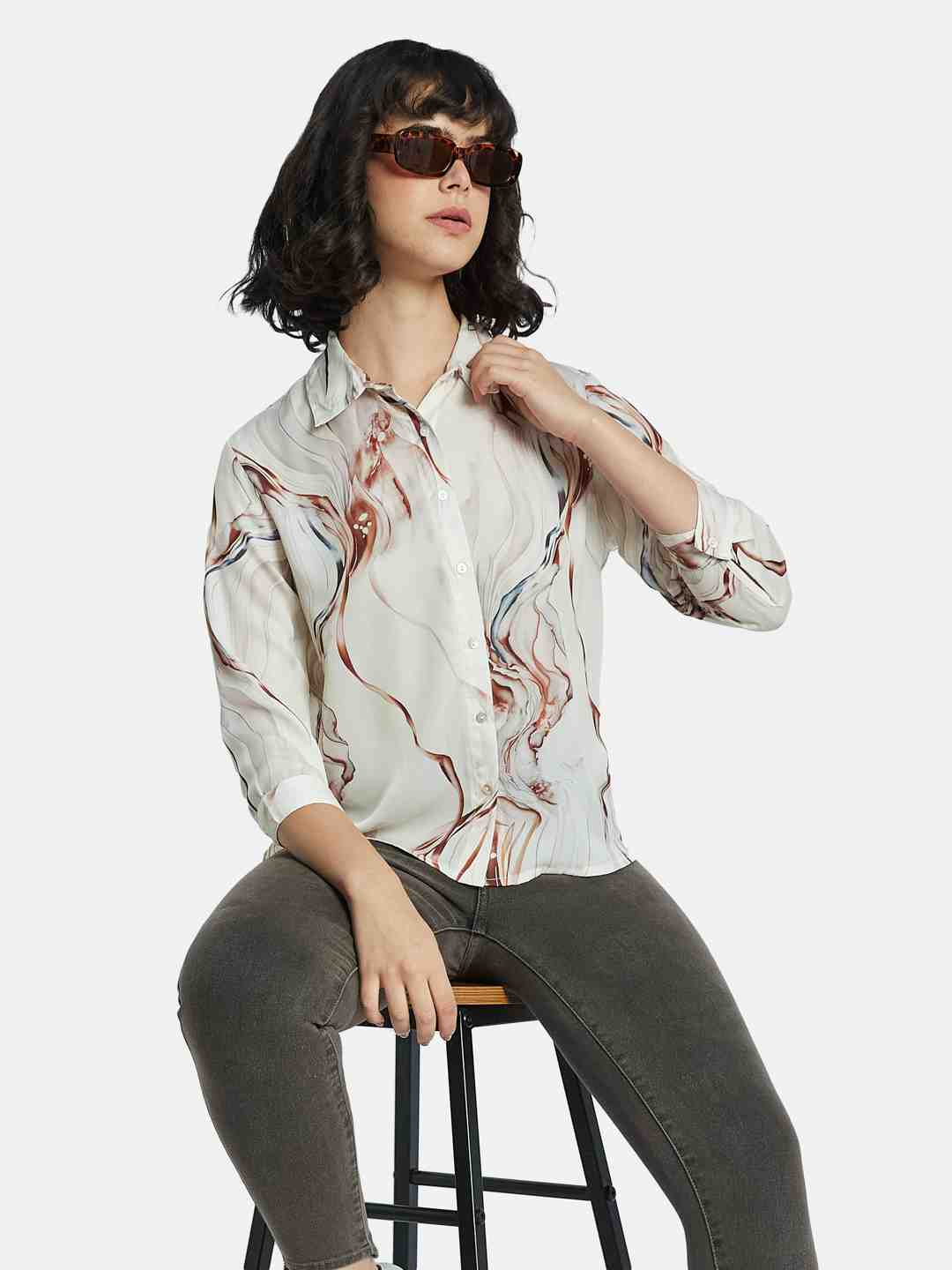METTLE Women Floral Opaque Printed Casual Shirt