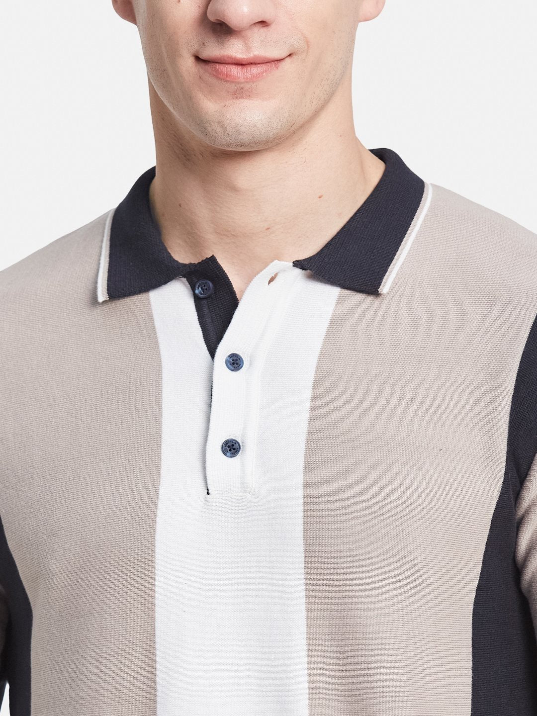 METTLE Men Colourblocked Polo Collar T-shirt